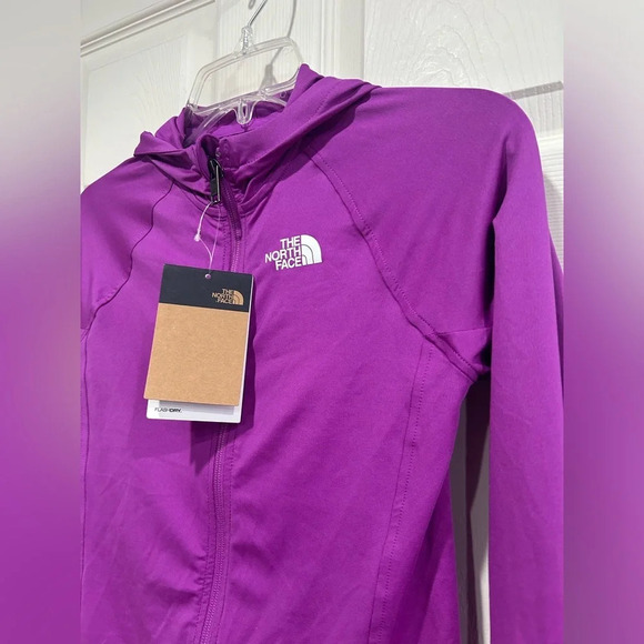 The North Face Girls Medium Amphibious Full-Zip Sun Hoodie Dark Pink Purple NWT - Picture 3 of 9